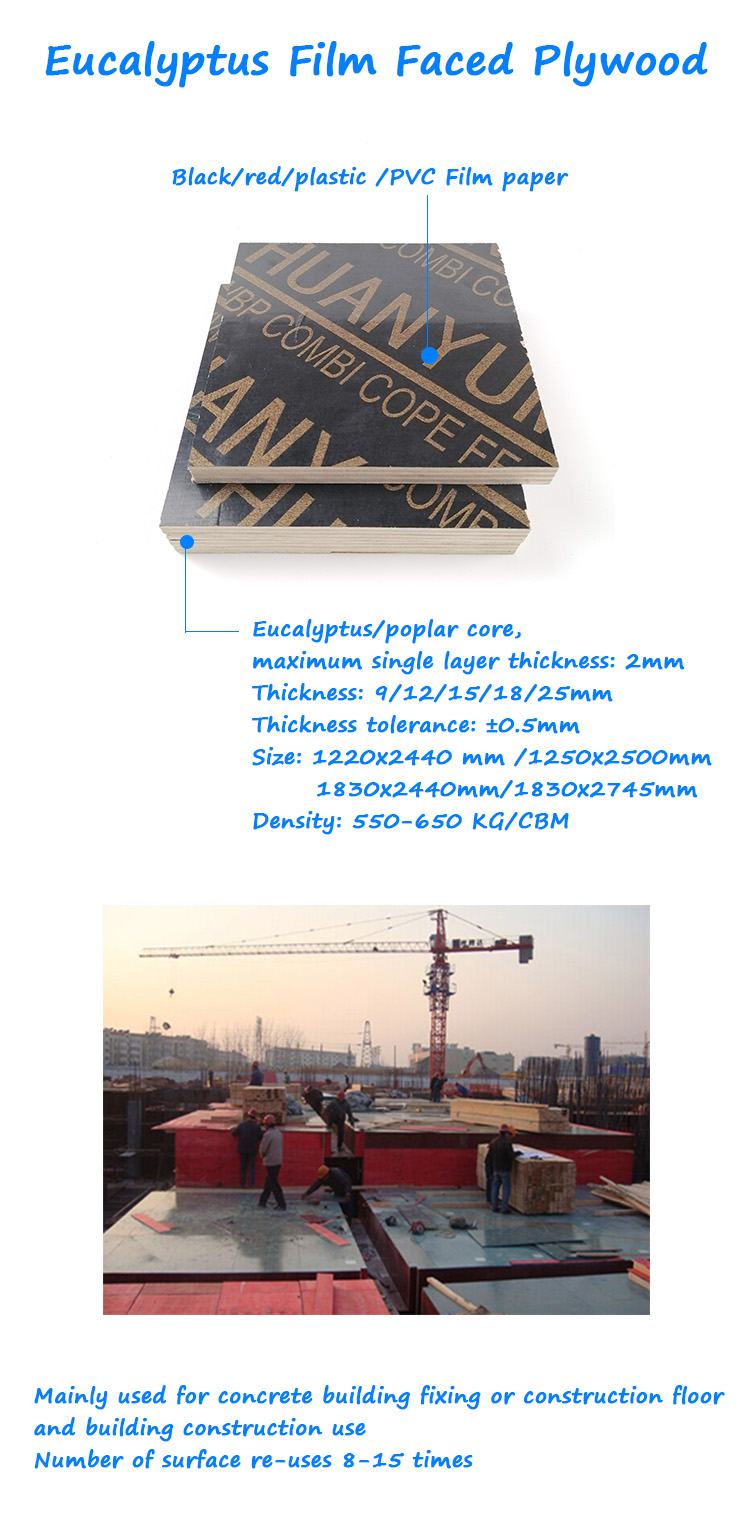 (1) Шперплоча обложена филмом у грађевинској индустрији, бетонски облик, бетонски облик за оплате, ф