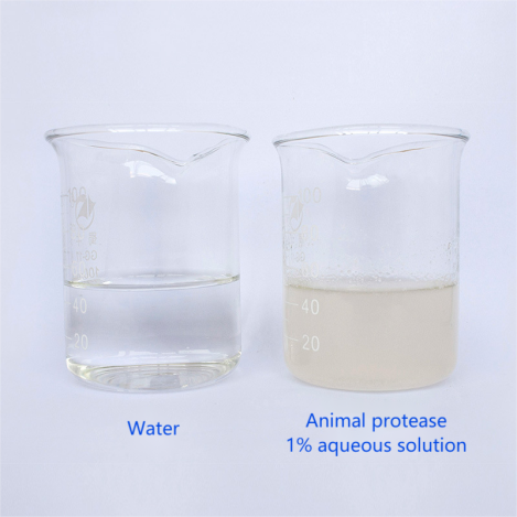 The product is soluble in water, and the aqueous solution is yellowish opaque liquid.